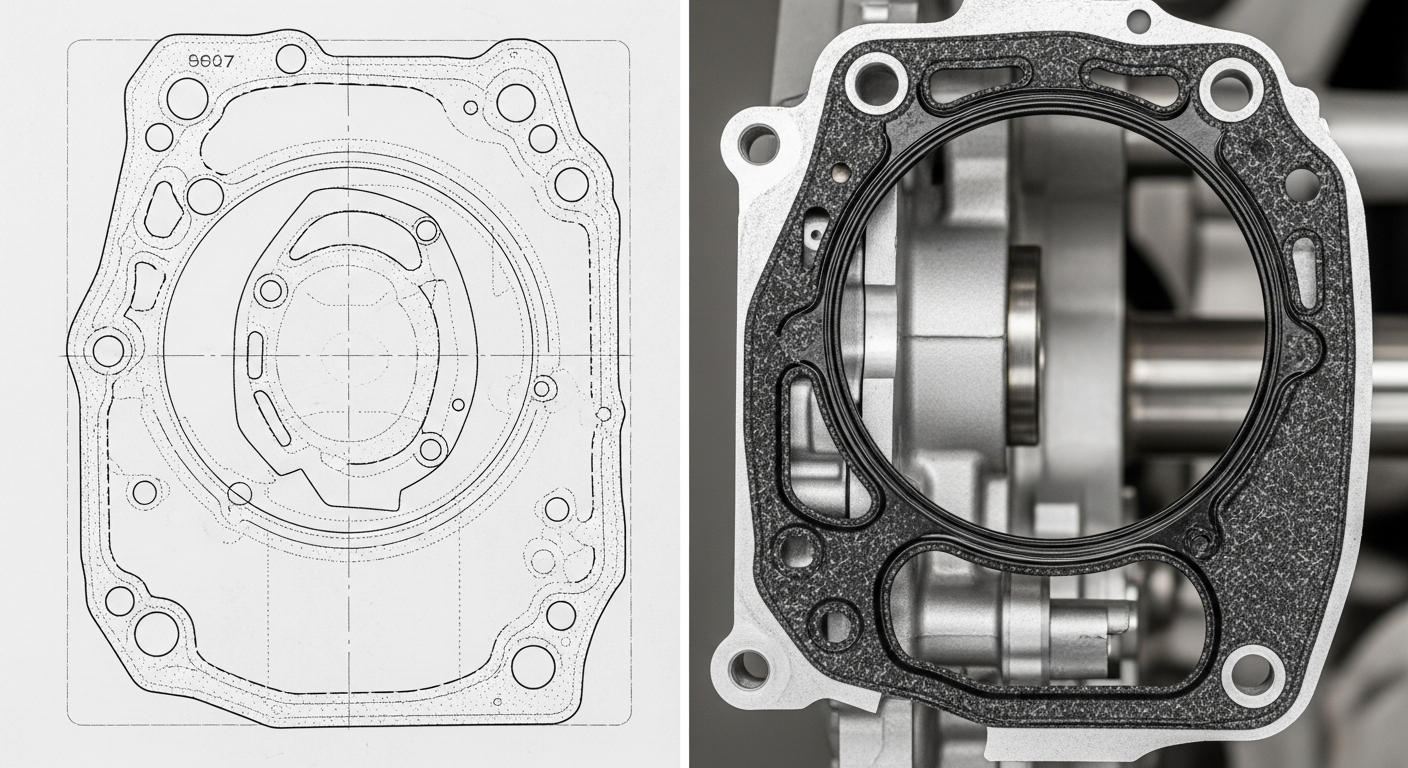 Gasket template to finished gasket
