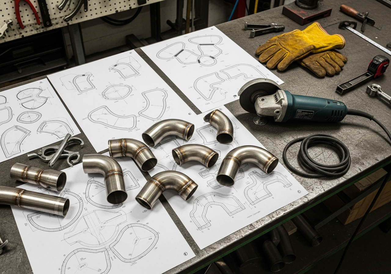 Exhaust pie cut templates