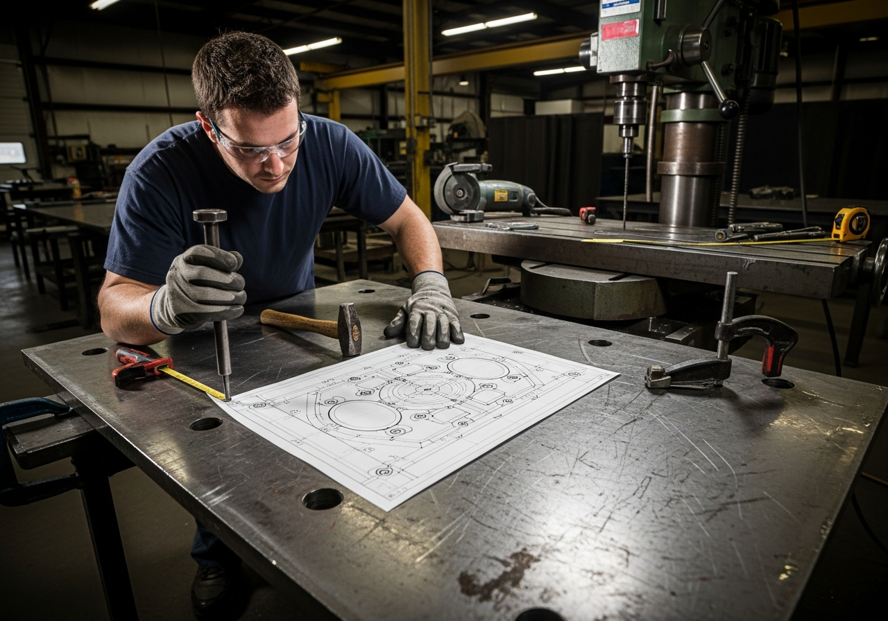 Flange bolt pattern drilling
